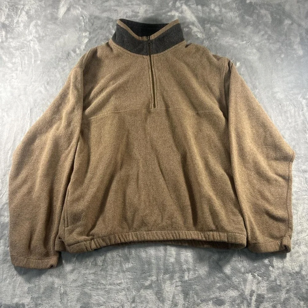 Tan and brown‎ M.E. Sport quarter zip fleece